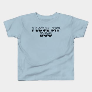 I Love My Dog Classic Video Game Graphic Black Kids T-Shirt